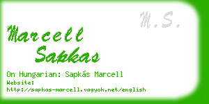 marcell sapkas business card