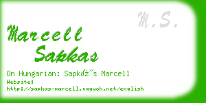 marcell sapkas business card